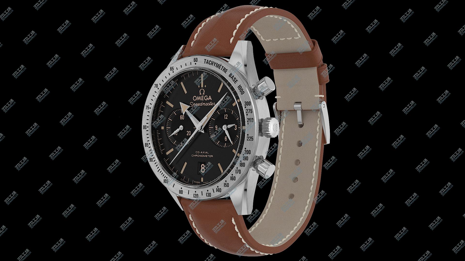 images/goods_img/20210319/Omega Speedmaster 57 Closed Leather Bracelet Collection 3D model/5.jpg